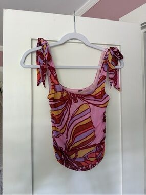 Free People Avenue Butterfly Tie-Shoulder Tank Top